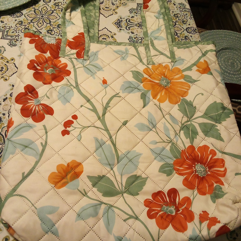 Floral Quilted Tote Bag